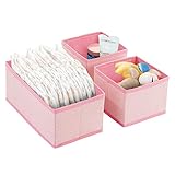 mDesign Juego de 9 cestas organizadoras – Organizador para bebés en Dos tamaños para Guardar pañales, etc. – Ideal Organizador de Juguetes – Rosa