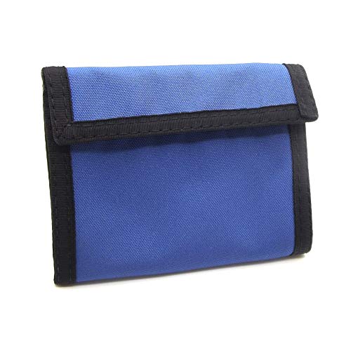 Rainbow of California Original Bifold Nylon Wallet. Made in USA (Royal Blue w/Black Trim)