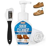 Nanoxa Suede Shoe Cleaner, Suede and Nubuck Cleaner, No-Rinse Foam Shoe Cleaning Kit with Brush & Towel, Suede Cleaner Removes Dirt and Stains for Suede, Nubuck, Leather, Boots, Sneaker