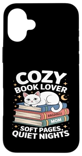 Cozy Book Lover Ragdoll Mom �\�t�g�y�[�W �Â��Ȗ� �X�}�z�P�[�X iPhone 16 Plus �p