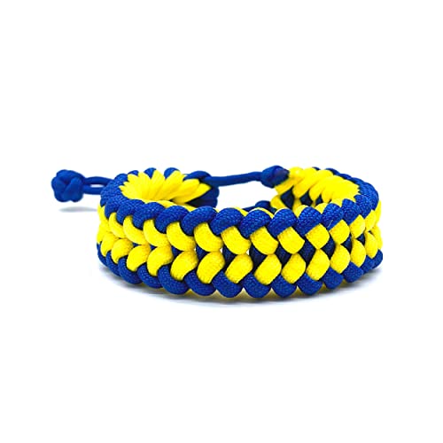 Lamibee Ukraine Flag Proud Bracelet, Ukraina Proudly Bracelet, Paracord Wrist Wrap Bracelet, Survial Braided Bracelets For Men, Husband, Father, Teen Boy Camping, Fishing, Military Gear Army Theme Gifts #TOP1
