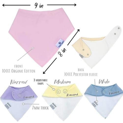 Diaper Squad PASTEL Solid Bandana Bibs, Baby Bibs For Drooling And Teething thumb #3