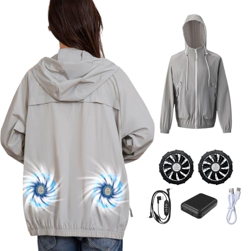 [YORIYOI] �󒲍�ƕ� ���� ���f�B�[�X �t���Z�b�g �����Y �t�@���t�� ��e�ʃo�b�e���[ �t�@���o�b�e���[�Z�b�g �����p ��ƕ� �X�q�t�� �╗�� 3D�z���� 3�i�K���ʒ��߉� ��ƒ� �M���Ǒ΍� (3XL,�O���[)