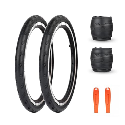 FOMAS 16 x 1-3/8 Bike Tire City Bike Tire 16 x 1-3/8 inch Anti-Slip Foldable Replacement Tire for Folding Bike City Bike BMX (Black - 2 Pack 16 x 1-3/8 inch)
