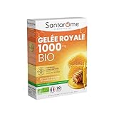 Santarome - Ruche Royale - Gelée Royale 1000mg Bio - Complément alimentaire immunité - Formule titrée en 10-HDA - 20 ampoules - Made In France