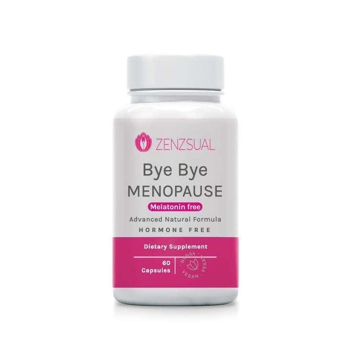 ZENZSUALBye Bye Menopause Supplements for Women – Natural Menopause Support for Hot Flashes, Night Sweats, Mood Swings & Hormone Balance – Melatonin-Free, Vegan, Estrogen-Free Formula – 60 Capsules
