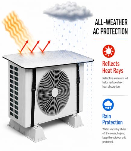 Image of AC Outdoor Unit Protector Cover (Upto 2 Ton) for Split AC | Outdoor AC Cover with Heat-Insulated Reflective Shield | Waterproof & Dustproof Protection