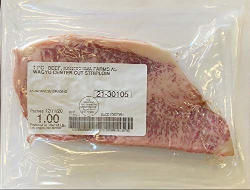 Japanese Kagoshima Wagyu Beef A5 (Kamichiku) Striploin 1lb Steak Cut