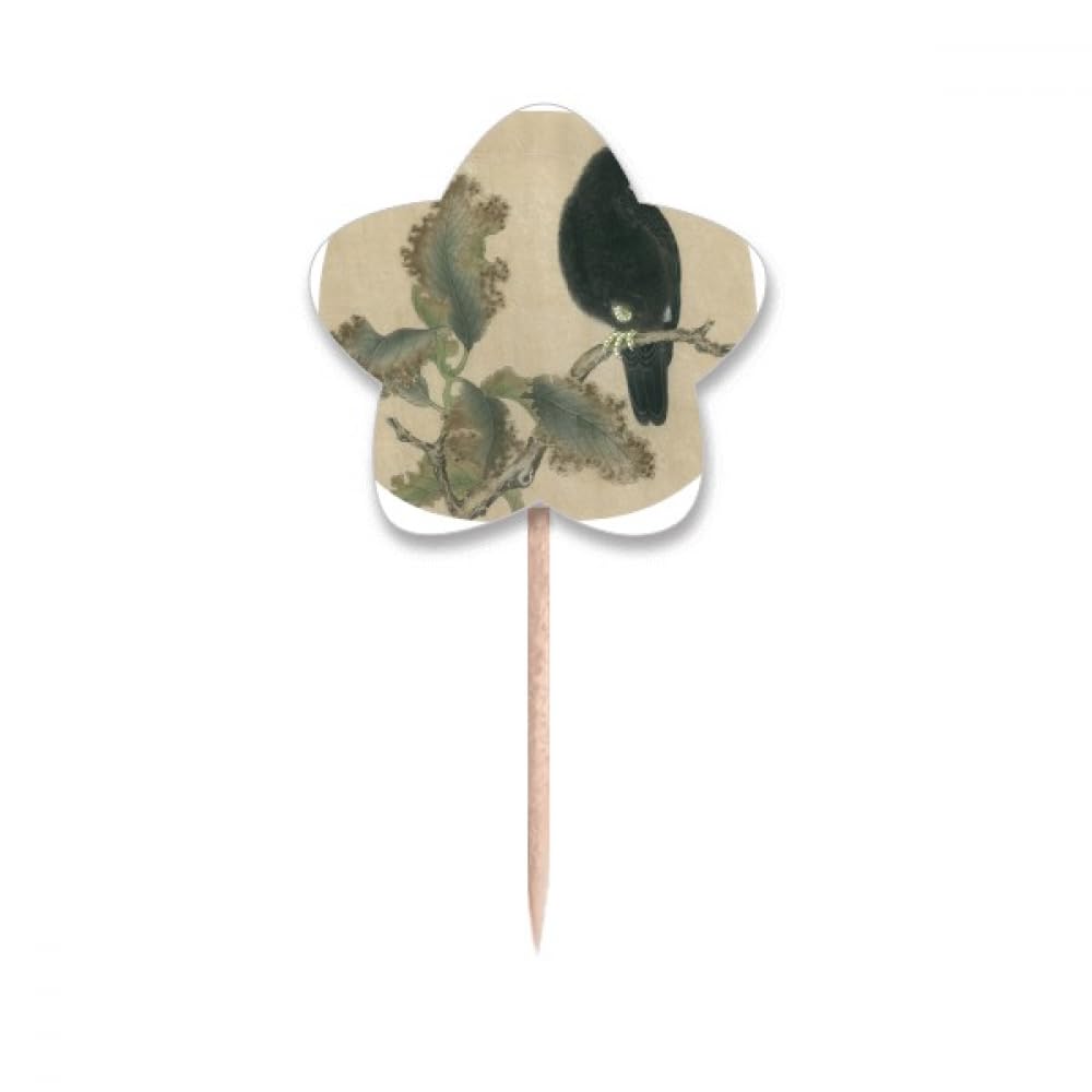 Lable cupcake picks étourneaux au style artistique oriental pour buffets et cocktails