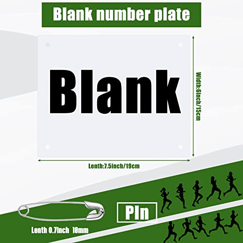 image for Lyrow Blank Running Numbers with Safety Pins for Marathon Competition 
