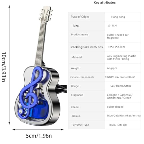 Image of DETACHI Luxury Car Perfume Dashboard Freshener Long Lasting Fragrance Premium Guitar Design Interior Scent Accessory Gift