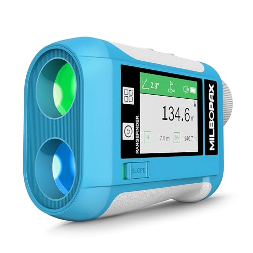 Golf Rangefinder with 1300yards 6.5X Magnification, LCD Color Touch Screen & Voice Feature Slope Switch Range Finder for Hunting, Flag Pole Lock Vibration, 10 Measurement Modes Laser Rangefinder