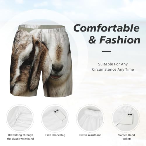 Short de plage double couche imprimé chèvre original pour homme actif - 5