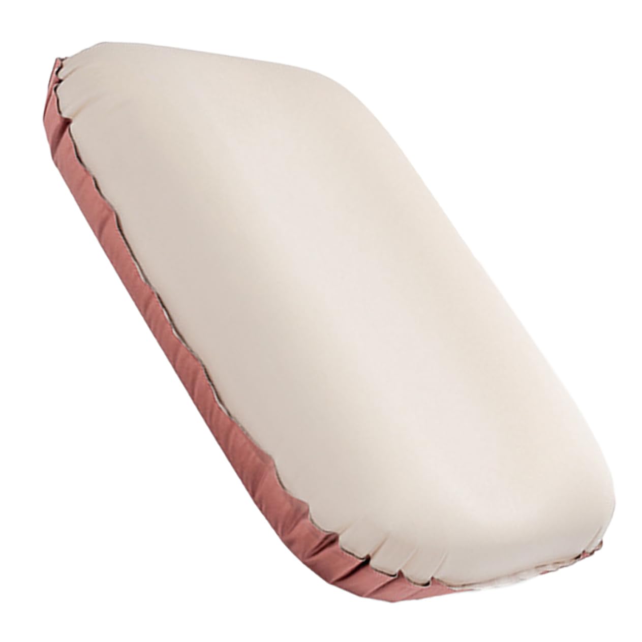 TOYANDONA Oreiller Gonflable de Voyage Beige, Hauteur Réglable, Design Ergonomique, Mousse et Polyester Pongé, Facile à Dégonfler pour Vacances et Camping