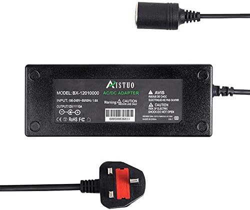 Aistuo 240V to 12V Adapter (10A, 120W) DC Car Charger Power Supply Cigarette Lighter Voltage Converter 240V Mains To 12V Power Adapter