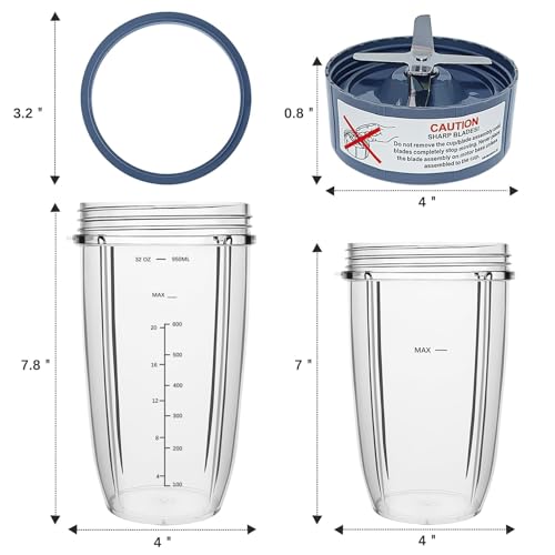 Vaso para licuadora compatible 18oz 24oz 32oz miniatura 4