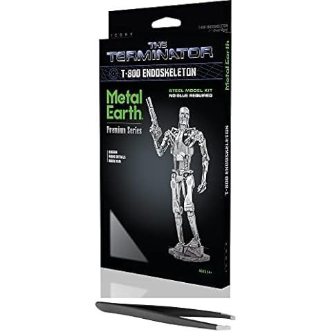 Fascinations Metal Earth Premium Series The Terminator T-800 Endoskeleton 3D Metal Model Kit Bundle with Tweezers Cover