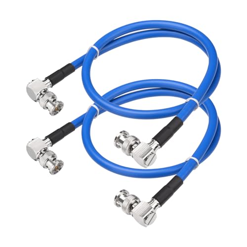 Yuslao 12G SDI Cable 2FT BNC Right Angle SDI Video Cable RG6 75ohm Coaxial Cable Ultra Low Loss for 8K 4K 6G-SDI 3G Video Security Camera SDI Converter(2 Pcs)