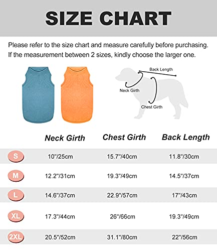 Kickred 2 Pack Dog Shirts, Quick Dry Lightweight Dog T-Shirts Sleeveless Vest, Breathable Pet Clothes Tank Top For Large Medium Small Dogs Boy Girl, L #TOP1