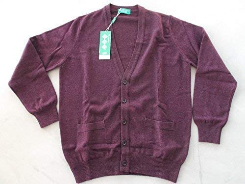 Hawick Knitwear Golf Cardigan Lambswool Large Black Grape