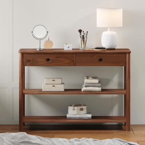 IDIMEX Mesa Aparador Madeira Maciça com Prateleiras e Gavetas Apo...