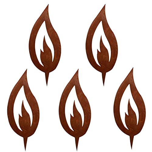 Rostikal 5 er Set Rost Deko Flamme Edelrost 22 cm groß Rostige Weihnachtsdeko Kerze Advent Kerzenflamme zum stecken Rostoptik Rostikal 5 er Set Rost Deko Flamme Edelrost 22 cm groß Rostige Weihnachtsdeko Kerze Advent Kerzenflamme zum stecken Rostoptik