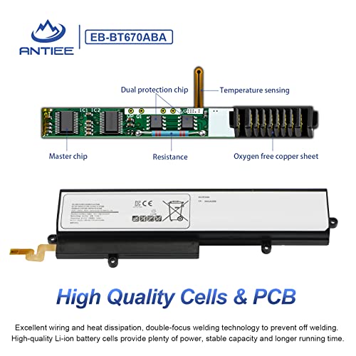 Antiee Eb-Bt670Aba Laptop Battery For Samsung Galaxy View 18.4" Sm-T670N Sm-T677A Sm-T670Nzkaxar Sm-T670Nzwaxar Series Aa2Ga26Bs Aa2Gc05Bs Aa2Gb07Bs Aa2Gb07B Aa1G907Ks Aa1Ga02Bs Aa2Gc16Bs #TOP2