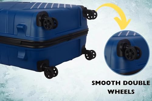 Image of American Tourister Kamiliant -8 Wheel, 3PC Set (Small + Medium + Large) Hard PP Suitcase for Travel /Trolley Bag for Travel /Travel Bag with TSA Lock & Smooth Sliding Double Wheel (Blue)