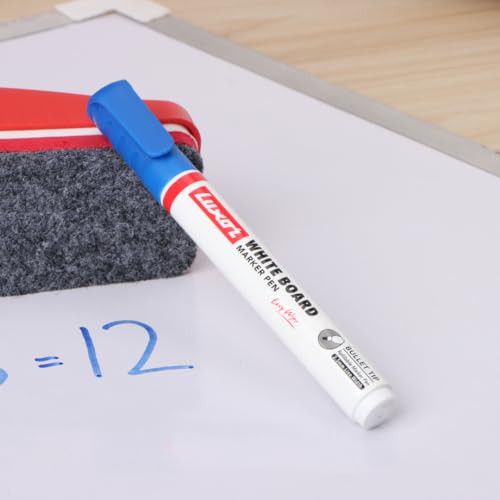 Image of Luxor Magnetic Whiteboard Duster - Ergonomically Designed, Vibrant Red, Sturdy & Lightweight with Premium Felt Cleaning Surface - Ideal for Teachers and Home Use, Guarantees Clean Erasure