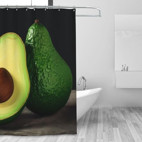 Rideau de douche lavable imprimé avocat 183x183cm textile imperméable salle de bain - 2