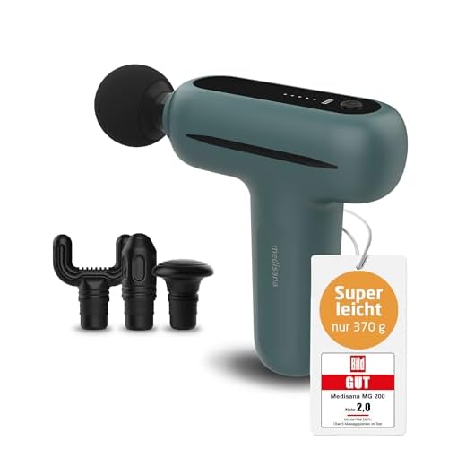 medisana MG 200 Massagepistole, Massage Gun mit 4 Aufsätzen, Massagegerät mit Smart-Modus und 5 Intensitätsstufen zur Entspannung und Massage, lange Akkulaufzeit, mit Aufbewahrungsbox