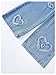 SHENHE Girl's Y2K Heart Applique Elastic High Waist Jeans Wide Leg Loose Denim Pants Light Wash 12Y