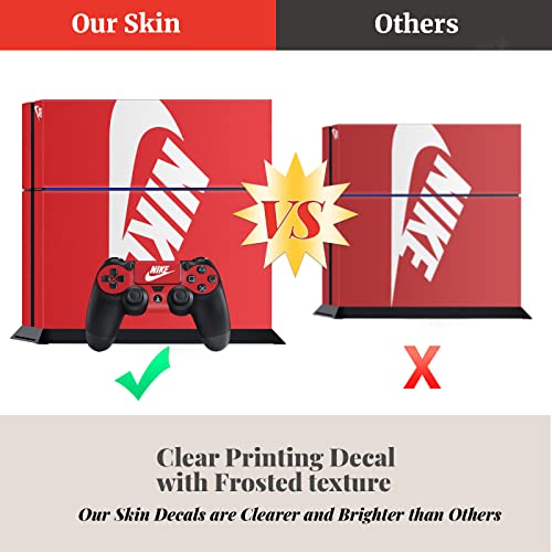 Ps4 Skin Console And Controllers, Vinyl Skin For Playstation 4 Console And Controllers, Ps4 Sticker Decal Cover For Whole Body - Red Shoebox #TOP4