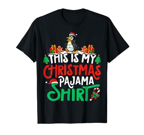 Penguin Christmas Pajama Shirt Penguin Lover Xmas Maglietta