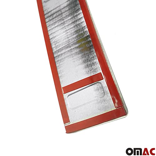 Omac Fits Jeep Renegade 2015-2023 Chrome Rear Bumper Guard Trunk Sill Protector Steel | Stainless Steel Dark Brushed Chrome Sill Cover Trim Protector #TOP7