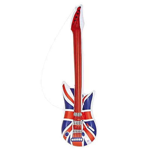 W WIDMANN MILANO Party Fashion - Guitarra hinchable, longitud aprox. 105 cm, instrumento, guitarra de aire, fiesta temática, carnaval
