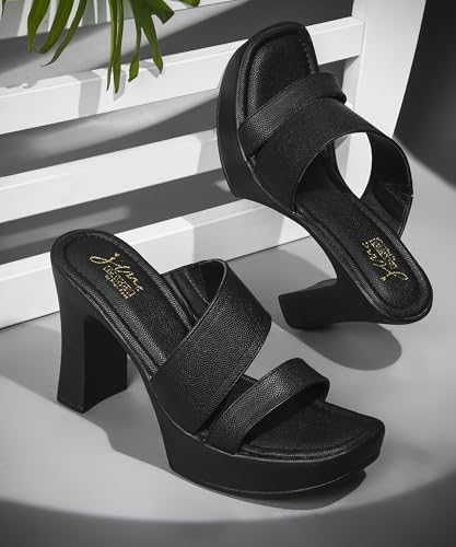 Image of JM LOOKS Women Platform Block Heel Sandals with Dual Strap Upper