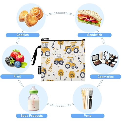 Bolsas reutilizables para snacks 3 unidades amarillo miniatura 5