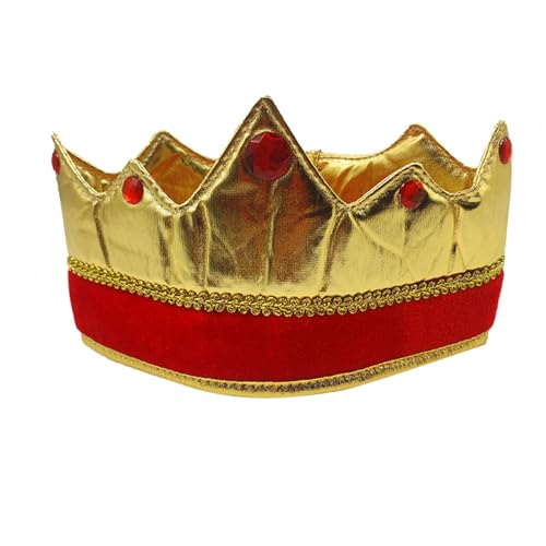 YIZITU Königskrone Prinz Kostüm Gold Rot