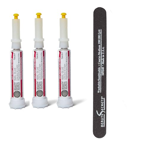 Beauty Secrets Drip & Clog Proof Nail Glue (3 Pack) Bundled with ...