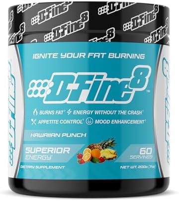 Thermogenic Pre-Workout Energy Powder & Shredding Supplement, Boost Energy Mood & Focus, Sugar Free, Contains Senactiv, Endurance, 300mg Caffeine, N-Acetyl-L-Tyrosine (Hawaiian Punch)