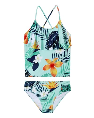 Image of Century Star Girls Flounce Tankini 2 Piece Bathing Suit | Cute swimwear set with a stylish flounce top,Comfortable fit, perfect for girls' summer beach vacations