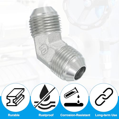 Image of PATIKIL Hex Reducing Nipple Connectors Pipe Adapter 3 /4 inch Male 37 Flare JIC x 3 /4 inch g Male 45 Adapter, Pipe Fitting Reducer Nipple Adapter Plated Steel Hydraulic Fitting