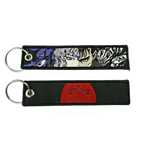 Image of 1 Pack Anime Keychain Tag Jet Tag Key Chain Cartoon Embroidered with Key Ring for Motorcycles Car Accessories
