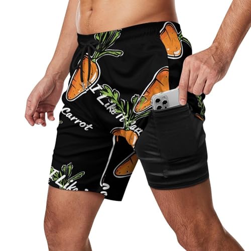 I Like It Carrot Mens Swim Trunks with Quick-Drying Lining Beach Shorts for Outdoor Sports2