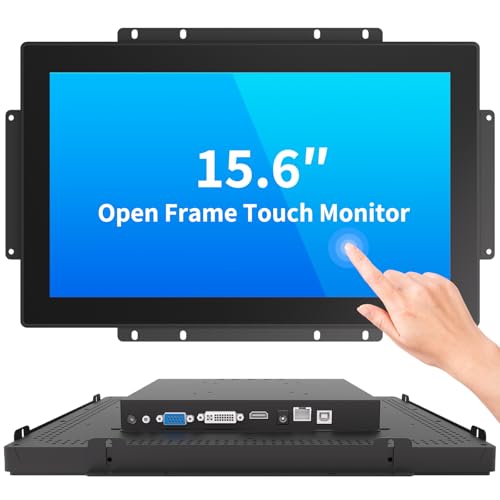 Image of 15.6 Inch Open Frame Touch Monitor, PCAP 10-Point Touch Industrial Touchscreen Monitor, with HDMI /VGA /DVI Interface, Active Matrix TFT LCD,LED Backlight, with VESA Mount