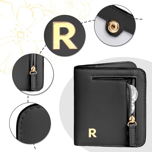 Image of COSHAYSOO Womens RFID Wallet Small Slim Thin Ladies Wallets Cash Credit Card Holder, Personalized Birthday Graduation Gifts for Daughter Big Sister College Friend Friendship Present Black R