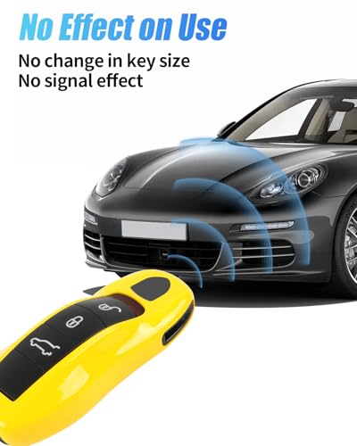 Coque de clé pour Porsche Macan Cayenne 718 boîtier protection jaune - 2