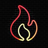 CACUINA Neon Sign, Flame Led Neon Light Wall Light Wall Decor, Battery or USB Powered Light Up Neon Sign for Bedroom, Kids Room, Living Room, Bar, Party, Christmas, Wedding