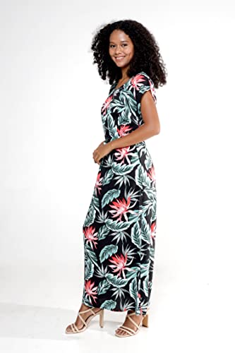 Image of Hawaii Hangover Women's Hawaiian Cap Sleeve Maxi Dress Signature Prints | Cap Sleeves; Maxi Length; Soft Rayon Fabric; Signature Tropical Prints; Resort Vacation Style